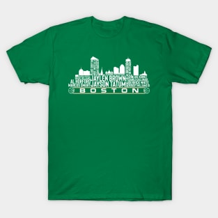 Boston Basketball Team 23 Player Roster, Boston City Skyline T-Shirt